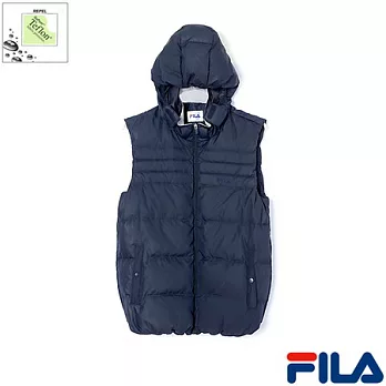 FILA男仕經典羽絨背心1VEM-5450-NV-L深藍