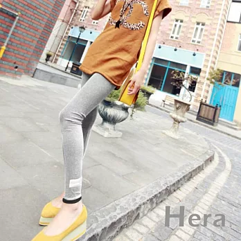 【Hera】赫拉 貓貓圖棉質顯瘦九分褲/內搭褲(四色任選)淺灰色