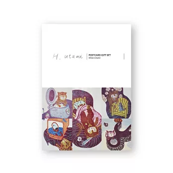 《catophilia》- 明信片套組 - [Utami Hiten]宇田見飛天貓版畫(5入)