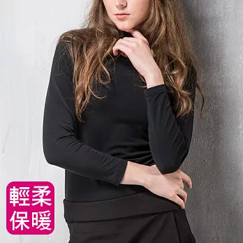 【MORINO】極暖發熱長袖高領衫(女)-黑色M黑色