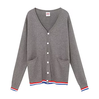 【CACO】小繡章針織外套S灰