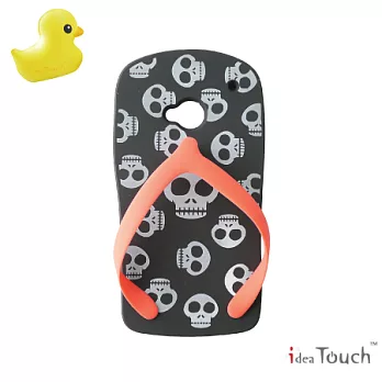hTC New One 專用夾腳拖手機套 idea touch 出品骷髏黑