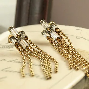 ECO安珂．★Grace推薦★方鑽十字形墜珠鍊流蘇 耳環