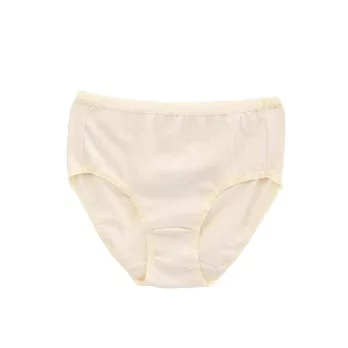 【和諧生活有機棉】仕女中腰一般內褲(2入)S原棉米白