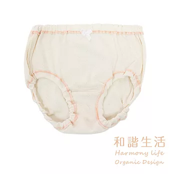 【和諧生活有機棉】女童緹花內褲(2入)S原棉米白