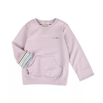 【minihope】質感折袖圓領上衣100淺紫