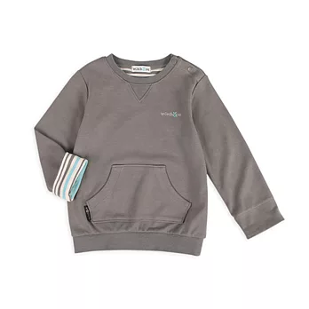 【minihope】質感折袖圓領上衣100咖啡