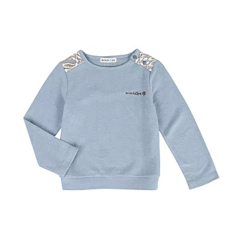 【minihope】優雅拼接蕾絲上衣120粉藍