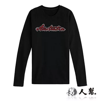 【男人幫Man’s Shop】T5558＊美式風格立體貼布長袖T恤黑色 S號