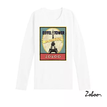 【男人幫Man’s Shop】AZ058＊MIT 台灣製造限量款【經典艾菲爾鐵塔】美式風格白色 S號