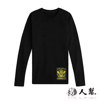 【男人幫Man’s Shop】T5371＊高磅數棉質【男人幫基本款素面混搭配色基本款素面T恤】黑色 S號