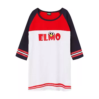 【CACO】ELMO拉克蘭長版七分袖上衣 M紅