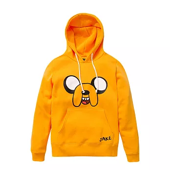 【CACO】MIT 老皮大臉長袖帽T S黃