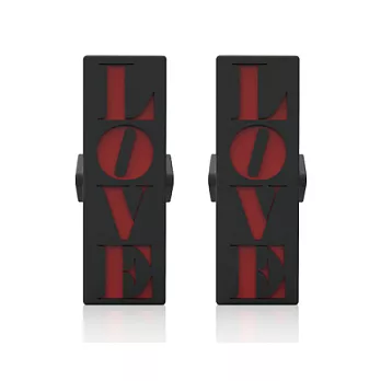 LOVE蹺蹺板造型磁鐵-黑(2入)