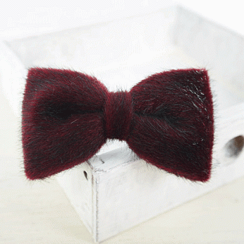 【PinkyPinky Boutique】短毛絲絨蝴蝶結髮夾(酒紅)