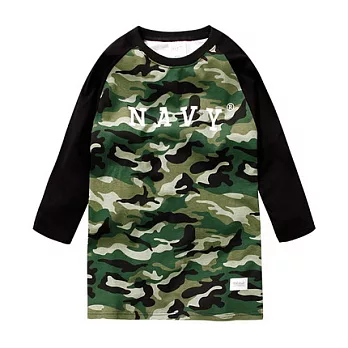 【CACO】NAVY．獨家經銷‧迷彩七分袖T‧(台灣製)‧情侶款S迷彩色