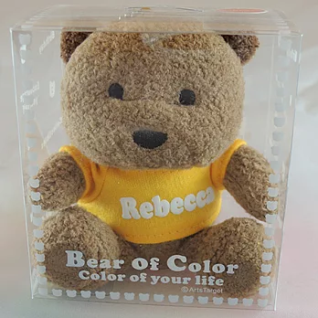 英文名繽紛熊-Rebecca-橙色衣服-白色字
