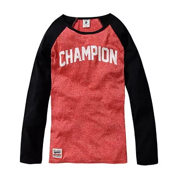 【CACO】CACO SURF‧美式休閒‧背82紗點竹節長TS紅