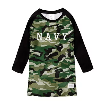 【CACO】NAVY．獨家經銷‧迷彩七分袖T‧(台灣製)‧情侶款S迷彩色