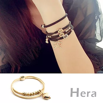 【Hera】赫拉 法式二用雙圈手環/髮束/髮圈(米色-心形)