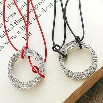 ECO安珂．雙圈水鑽繫雙線 手鍊(2色)紅色