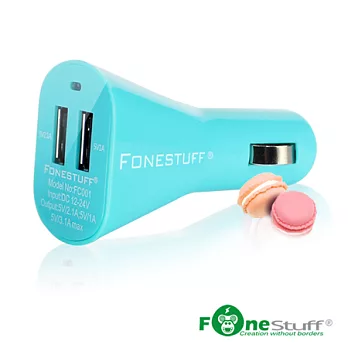 Fonestuff瘋金剛 5V/3.1A雙USB車充(Tiffany藍)