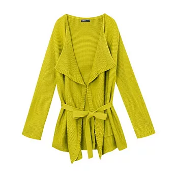 【CACO】CACO SURF‧美式休閒‧粗針織綁帶罩衫綠