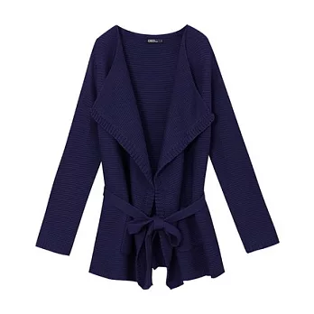 【CACO】CACO SURF‧美式休閒‧粗針織綁帶罩衫深藍