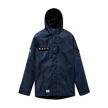 【CACO】NAVY．獨家經銷．布章風衣連帽外套S深藍