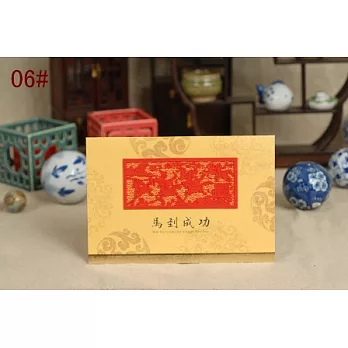 【雲彩軒】中國紅晶鑽卡 WZF-06中國風 賀年卡 新年卡 賀卡