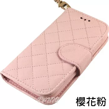 KooPin Apple iPhone 5 /5S 手提格格系列 側掀可立式皮套櫻花粉