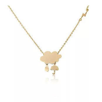 Enya★俏皮逗趣 雷雨天的小傘項鍊 金色