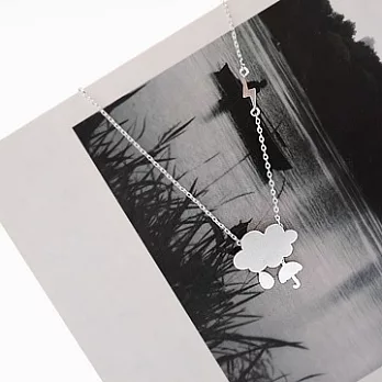 Enya★俏皮逗趣 雷雨天的小傘項鍊 銀色