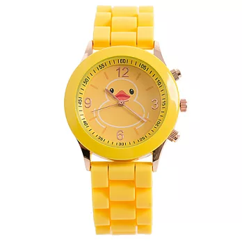 【Watch123】繽紛馬卡龍-超萌黃色小鴨限定腕錶(B款)