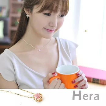 【Hera】赫拉 韓國冰淇淋彩色鋯石短項鍊/鎖骨鍊(二款任選) 圓點－雪花粉