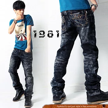 【1981牛仔褲】韓式仿舊銅釦牛仔褲#2550#M黑色