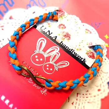 愛無限編織腊繩手鍊橘+亮藍