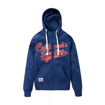 【CACO】CACO SURF‧美式休閒‧立領刷毛連帽外套S深藍