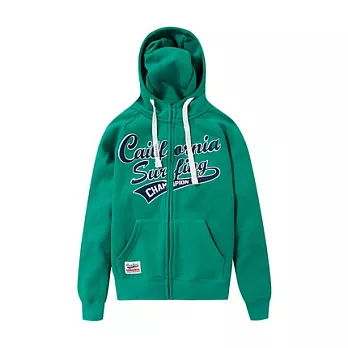 【CACO】CACO SURF‧美式休閒‧立領刷毛連帽外套S湖綠