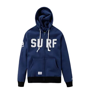 【CACO】CACO SURF‧美式休閒‧SURF貼布連帽外套L灰藍