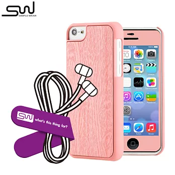 SIMPLE WEAR iPhone 5C 森林系木紋保護殼組合粉