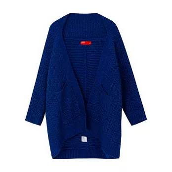 【CACO】CACO ST‧美式街頭‧寬版針織外套FREE寶藍