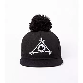 【CACO】CREAM PUNK‧獨家經銷‧眼珠毛球棒球帽黑