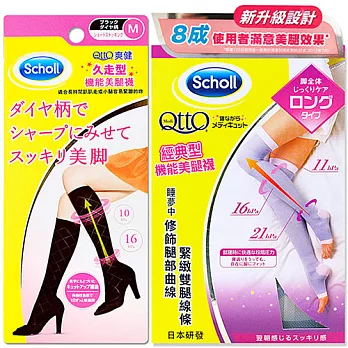 Qtto-Scholl機能美腿襪（經典大腿襪+日本久走小腿襪）限量特價M綜合