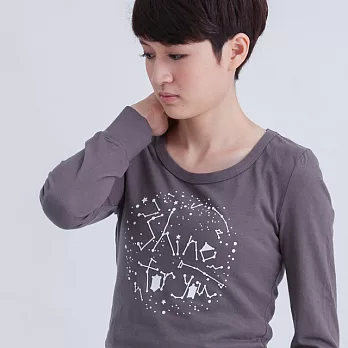 Shine for u 蜜桃棉 長袖 女TS深灰