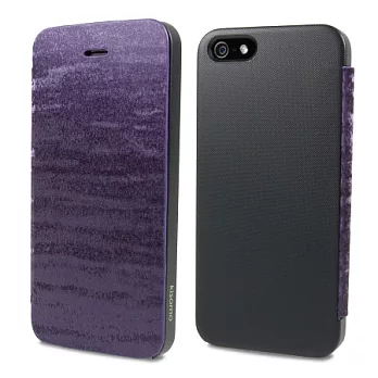 KISOMO iPhone 5s/5 虎紋側掀皮套(神秘紫IDV-01)神秘紫