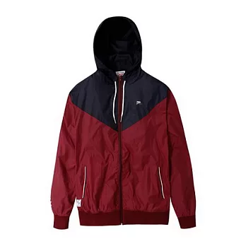 【CACO】CACO ST．美式街頭．拼接薄風衣連帽外套M磚紅