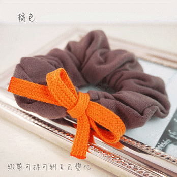 【PinkyPinky Boutique】可愛撞色蝴蝶結髮束(橘色)