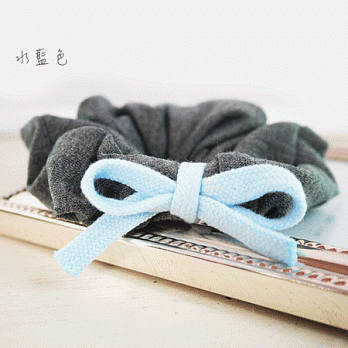 【PinkyPinky Boutique】可愛撞色蝴蝶結髮束(水藍色)