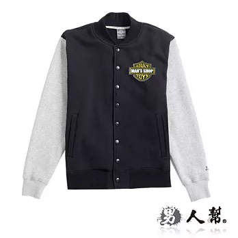【男人幫Man’s Shop】C5279＊秋冬雜誌強打款男女厚棉刷毛 【軍裝感休閒棒球外套】黑色M號